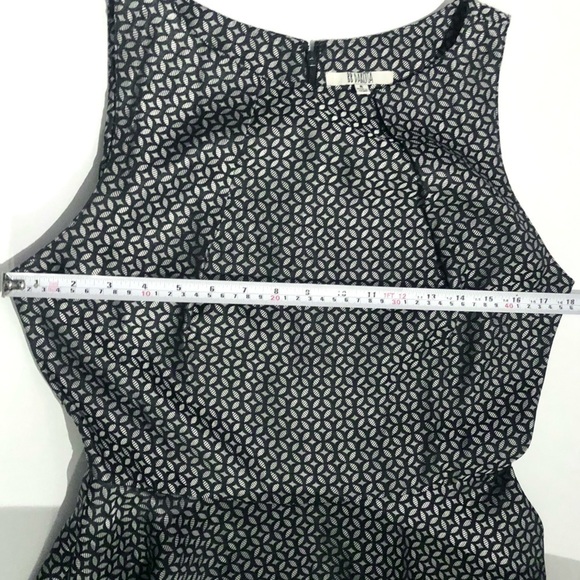 BB Dakota Black and Silver Shimmer Dress leaf pattern print - Picture 9 of 11